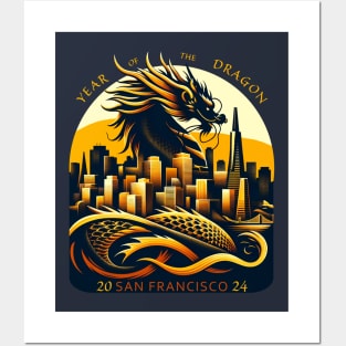 Majestic Dragon Over San Francisco - Year of the Dragon Art 2024 Posters and Art